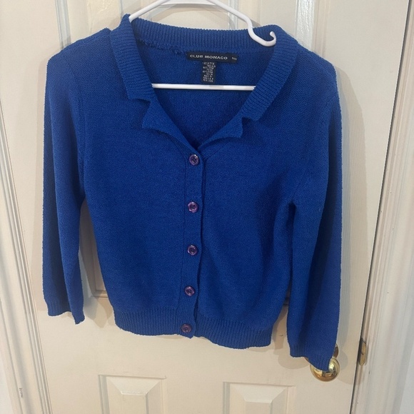 Club Monaco Sweaters - Vintage Club Moanco cobalt blue cardigan 90s y2k "baby" style * read description